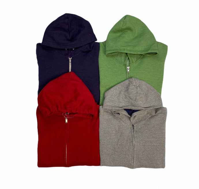 Vintage Solid Zip Hooded Sweatshirt Bundle